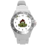 Emoji Zombie Man Round Plastic Sport Watch (L)