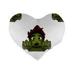 Emoji Zombie Man Standard 16  Premium Heart Shape Cushion 