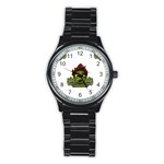 Emoji Zombie Man Stainless Steel Round Watch