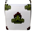 Emoji Zombie Man Flap Closure Messenger Bag (L)