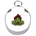 Emoji Zombie Man Silver Compass