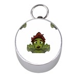 Emoji Zombie Man Silver Compass (Mini)