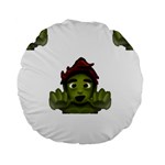 Emoji Zombie Man Standard 15  Premium Flano Round Cushion 