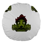 Emoji Zombie Man Large 18  Premium Flano Round Cushion 