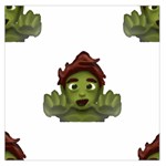 Emoji Zombie Man Large Satin Scarf (Square)