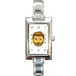 Emoji Bearded Man Rectangle Italian Charm Watch