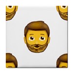 Emoji Bearded Man Tile Coaster