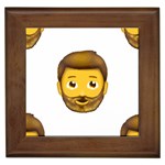 Emoji Bearded Man Framed Tile