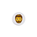 Emoji Bearded Man 1  Mini Button