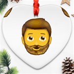 Emoji Bearded Man Ornament (Heart)