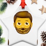 Emoji Bearded Man Ornament (Star)