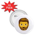 Emoji Bearded Man 1.75  Button (10 pack) 