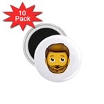 Emoji Bearded Man 1.75  Magnet (10 pack) 