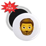 Emoji Bearded Man 2.25  Magnet (10 pack)