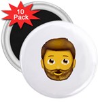 Emoji Bearded Man 3  Magnet (10 pack)