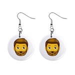 Emoji Bearded Man 1  Button Earrings