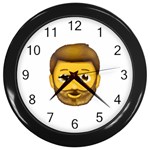 Emoji Bearded Man Wall Clock (Black)