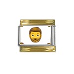 Emoji Bearded Man Gold Trim Italian Charm (9mm)