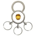 Emoji Bearded Man 3-Ring Key Chain