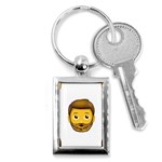 Emoji Bearded Man Key Chain (Rectangle)