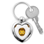 Emoji Bearded Man Key Chain (Heart)