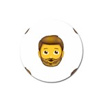 Emoji Bearded Man Magnet 3  (Round)