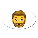 Emoji Bearded Man Magnet (Oval)