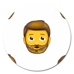 Emoji Bearded Man Magnet 5  (Round)