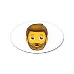 Emoji Bearded Man Sticker Oval (10 pack)