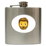 Emoji Bearded Man Hip Flask (6 oz)