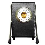 Emoji Bearded Man Pen Holder Desk Clock