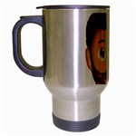 Emoji Bearded Man Travel Mug (Silver Gray)