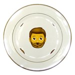 Emoji Bearded Man Porcelain Plate