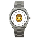 Emoji Bearded Man Sport Metal Watch