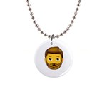 Emoji Bearded Man 1  Button Necklace