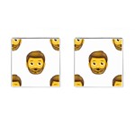 Emoji Bearded Man Cufflinks (Square)