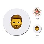 Emoji Bearded Man Playing Cards (Round)