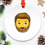 Emoji Bearded Man Round Ornament (Two Sides)