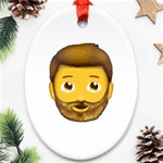 Emoji Bearded Man Oval Ornament (Two Sides)