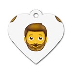 Emoji Bearded Man Dog Tag Heart (Two Sides)