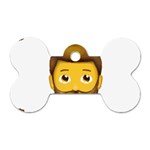 Emoji Bearded Man Dog Tag Bone (Two Sides)