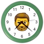 Emoji Bearded Man Color Wall Clock