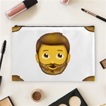 Emoji Bearded Man Cosmetic Bag (Large)