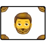 Emoji Bearded Man Fleece Blanket (Large)