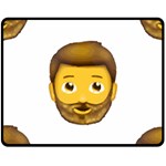 Emoji Bearded Man Fleece Blanket (Medium)