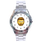 Emoji Bearded Man Stainless Steel Analogue Watch