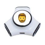 Emoji Bearded Man 3-Port USB Hub