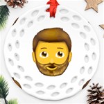 Emoji Bearded Man Ornament (Round Filigree)