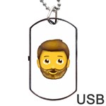 Emoji Bearded Man Dog Tag USB Flash (One Side)