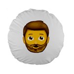 Emoji Bearded Man Standard 15  Premium Round Cushion 